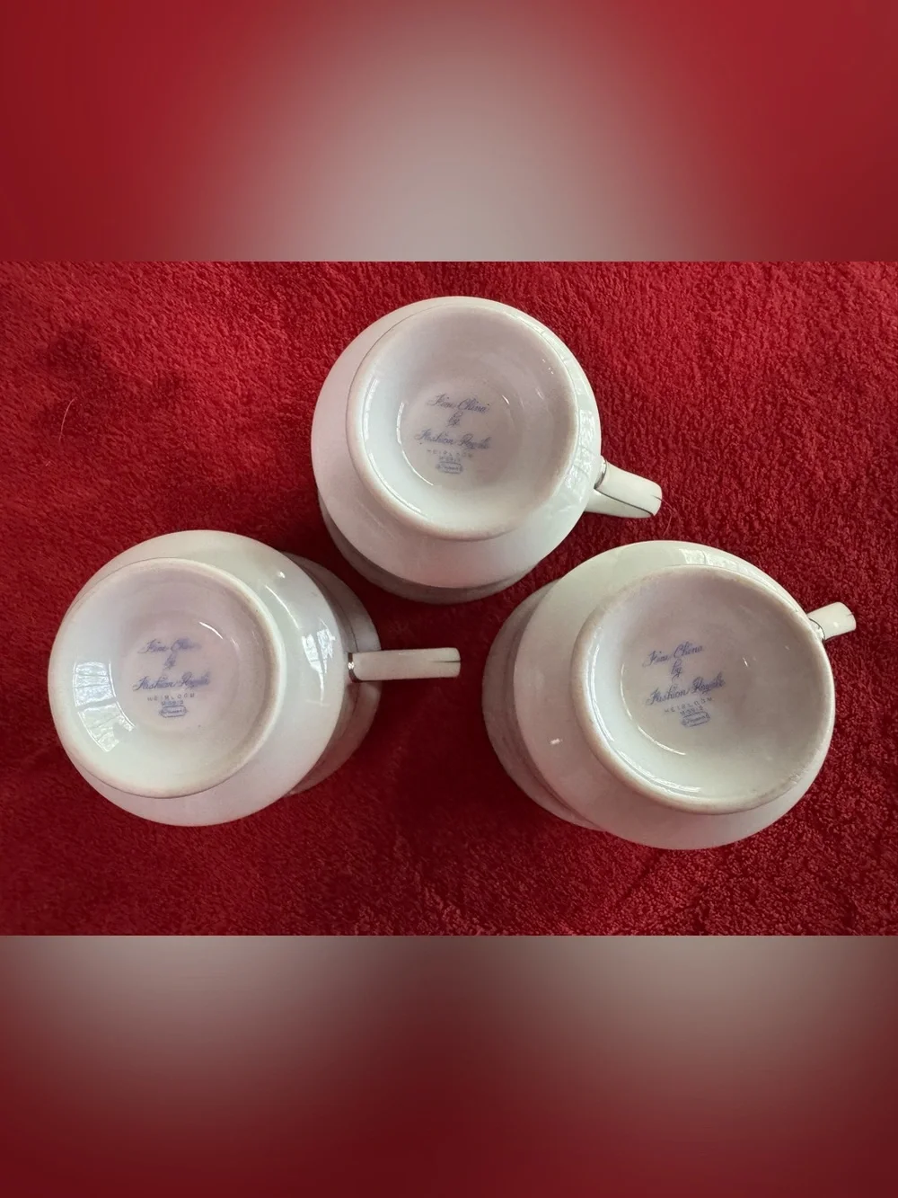 Fashion Royale Heirloom M-5915 Japan footed cups and saucers set of 3